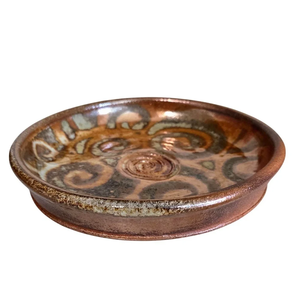 Studio Art Pottery Sarah Dudgeon‎ Garlic Grater Plate Wisconsin Handmade Swirl